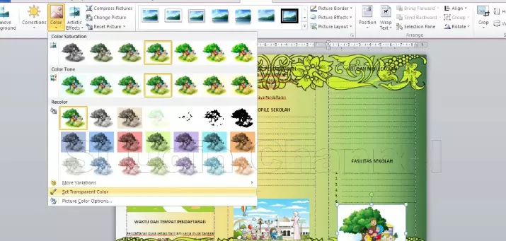 Cara membuat brosur di Word 2013