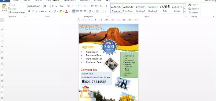 Cara membuat brosur di Word 2007