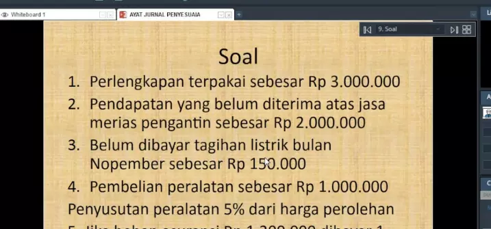 soal jurnal penyesuaian