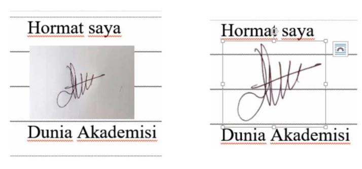 membuat tanda tangan di Word