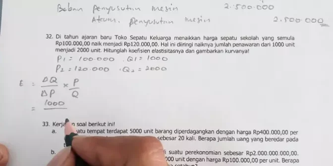 contoh soal elastisitas penawaran