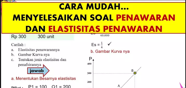 contoh soal elastisitas penawaran
