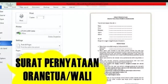 Surat pernyataan orang tua