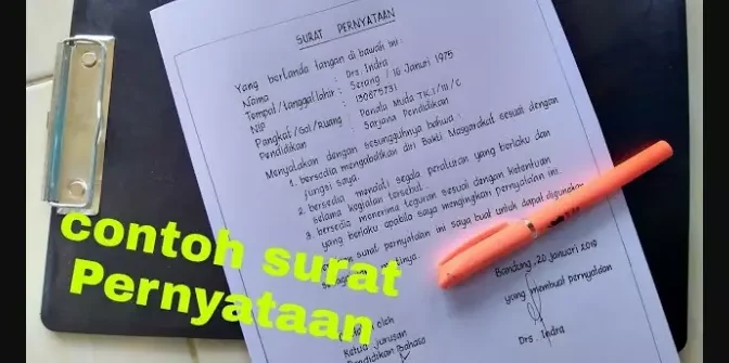 contoh surat pernyataan diri