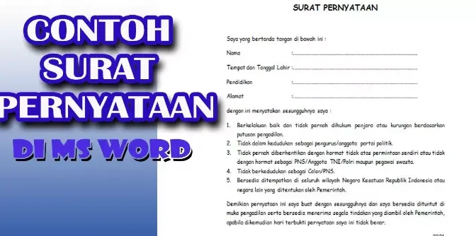 contoh surat pernyataan diri