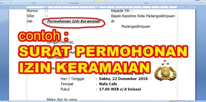 contoh surat permohonan izin