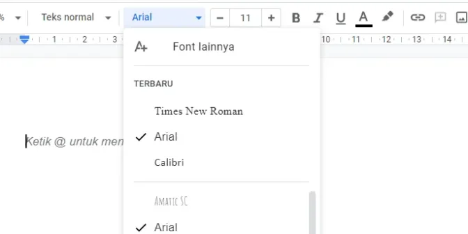 cara menambah font di word