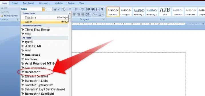 1. Memilih Jenis Font yang Akan Ditambahkan