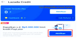 Cara Mengaktifkan Lazada Paylater