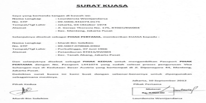 Contoh Surat Kuasa 4