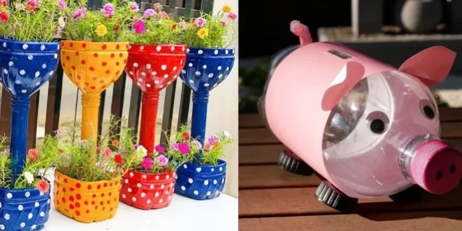 Kerajinan dari bahan limbah berbentuk bangun datar