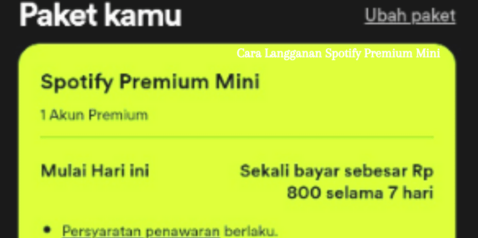 Cara Langganan Spotify Premium Mini