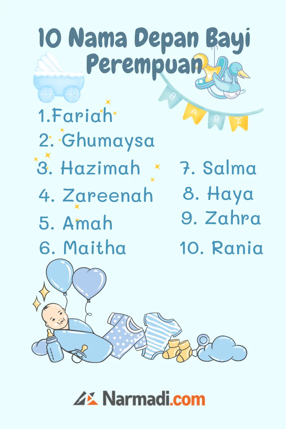 10 Nama Depan Bayi Perempuan