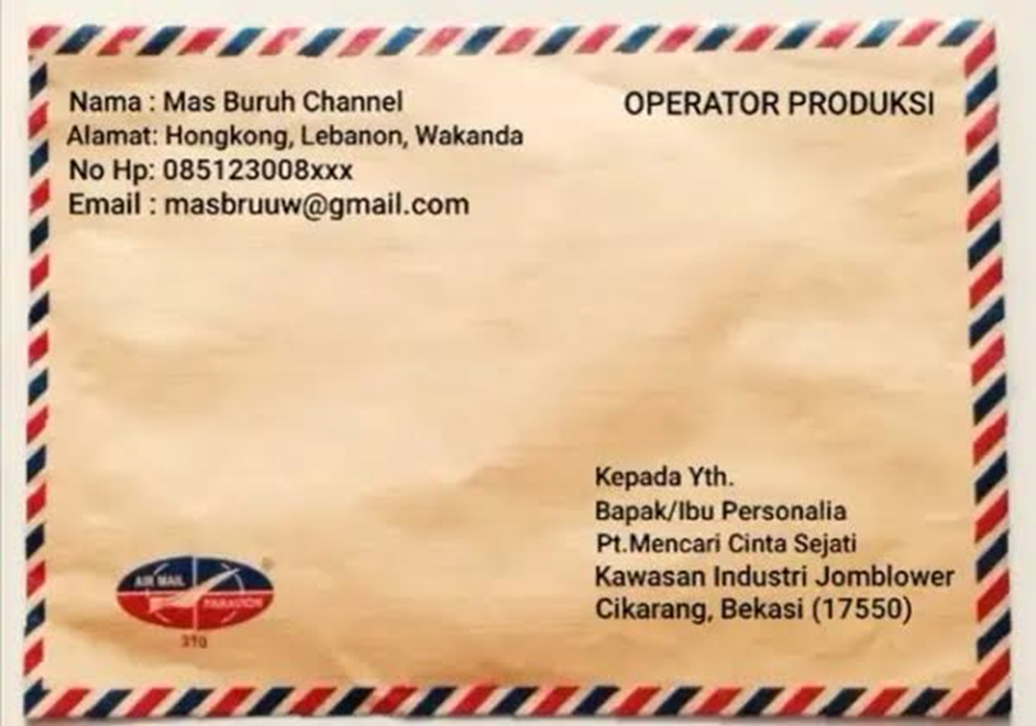 Contoh Tulisan di Amplop Lamaran Kerja, Biar Dilirik HRD!