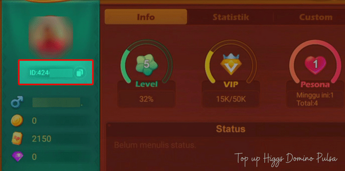 Top up Higgs Domino Pulsa