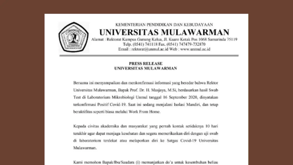 Contoh press release kegiatan kampus