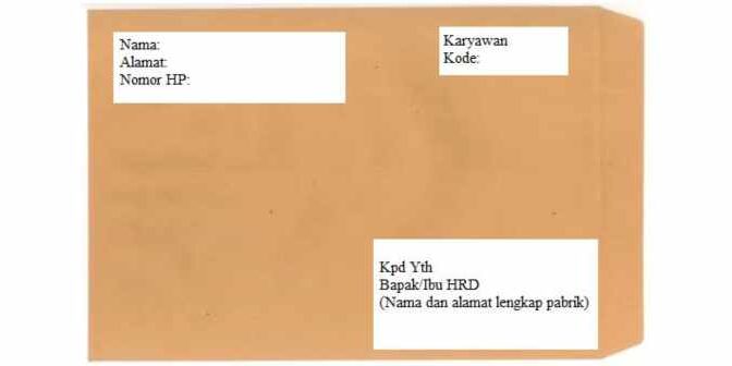 tulisan depan amplop lamaran kerja