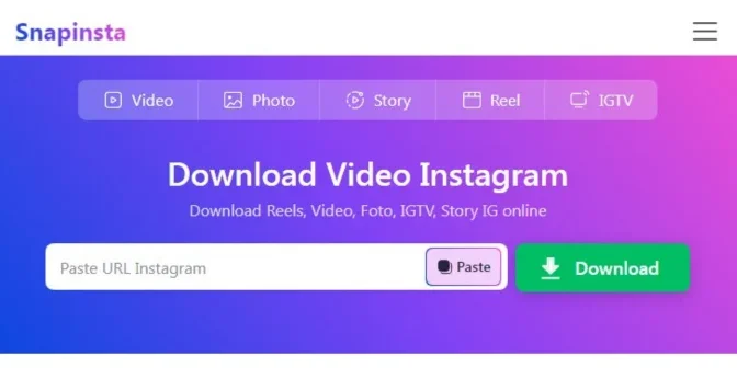 Download video reels IG 