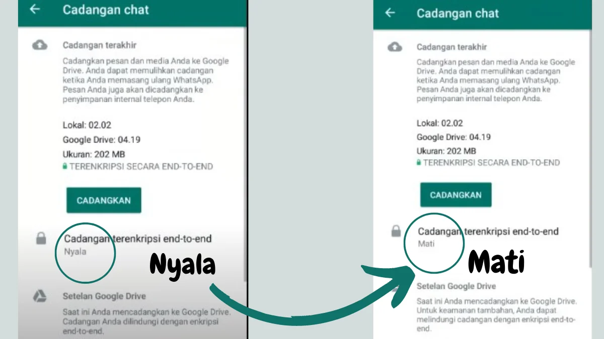 Cara menonaktifkan enkripsi end to end Whatsapp