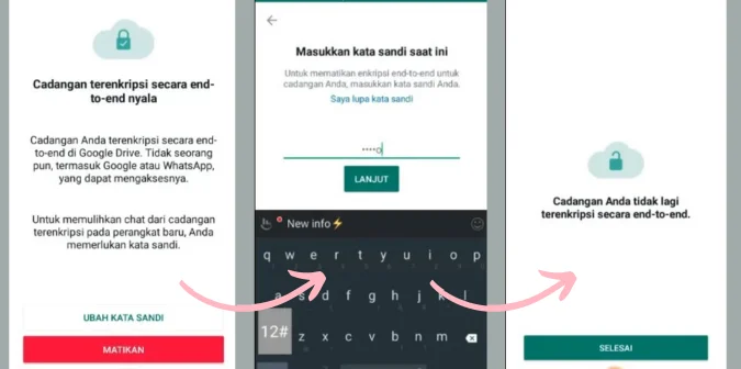 Cara menonaktifkan enkripsi end to end Whatsapp