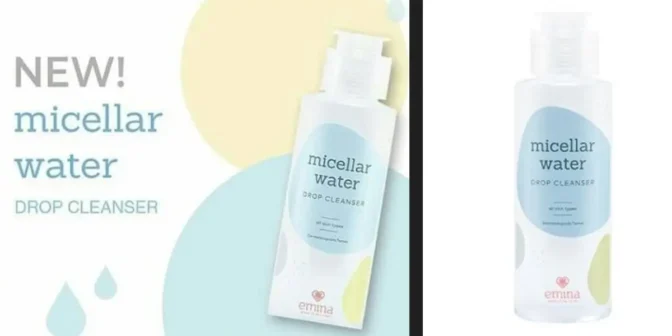perbedaan micellar water Emina pink dan biru