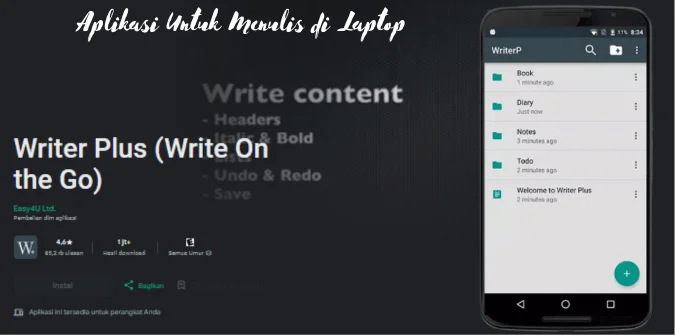 Aplikasi Untuk Menulis di Laptop