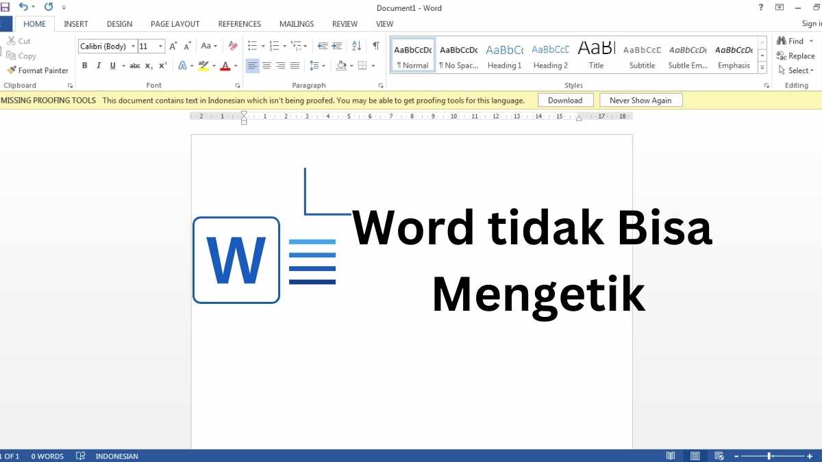 Word Tidak Bisa Mengetik