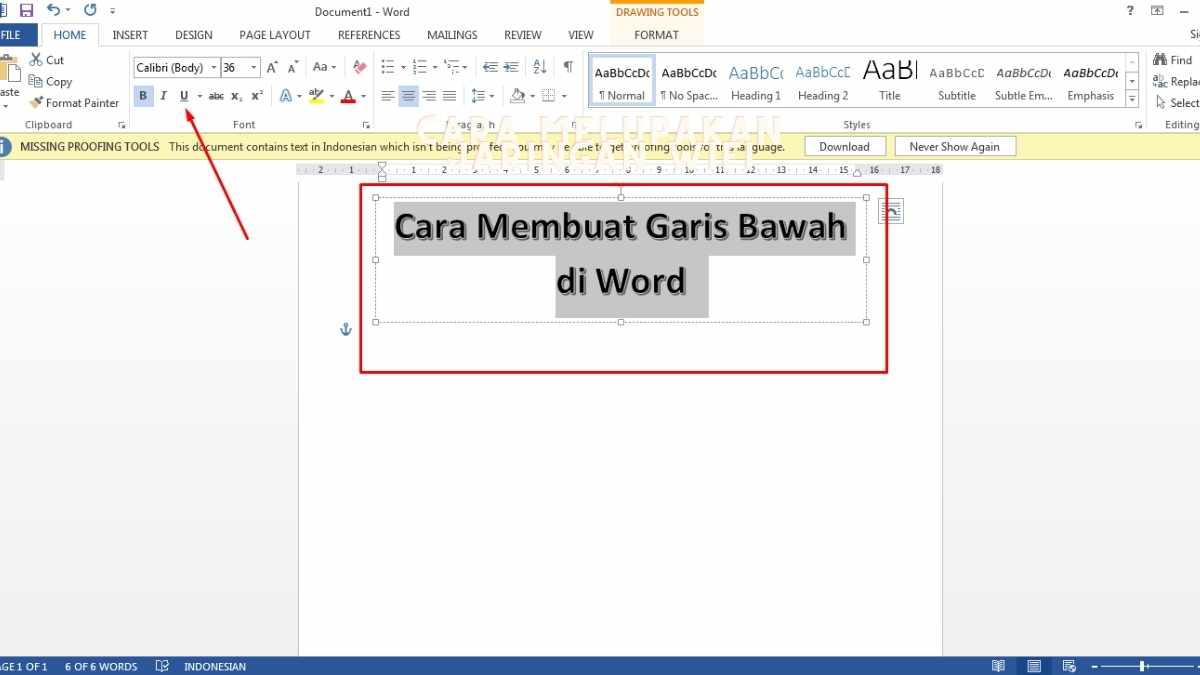Cara Membuat Garis Bawah di Word