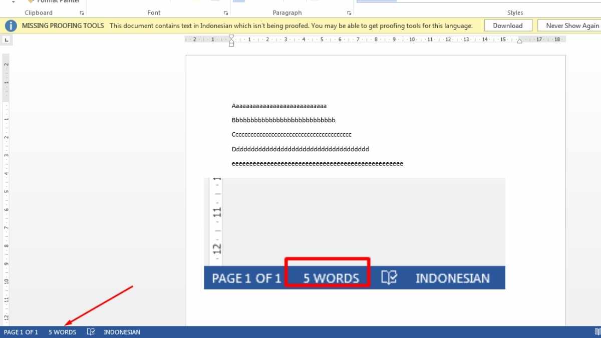 Cara Menghitung Kata di Word