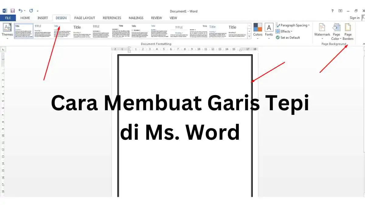 Cara Membuat Garis Tepi Di Word