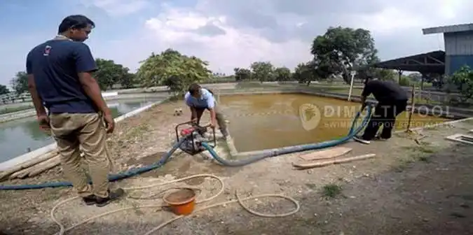 cara menggambar kolam renang