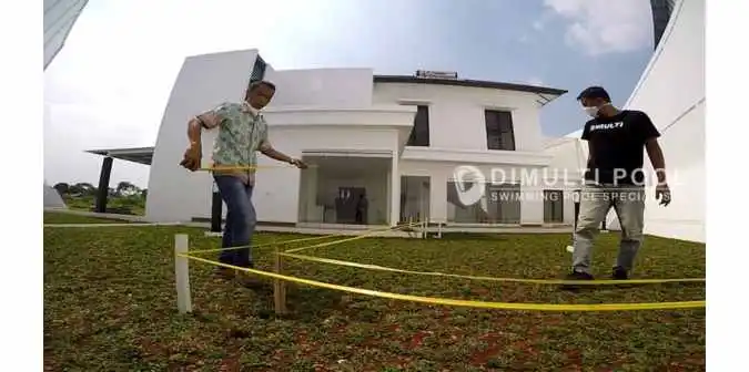 cara menggambar kolam renang