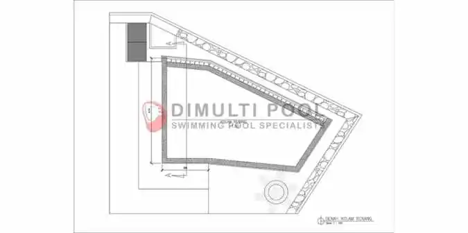 cara menggambar kolam renang