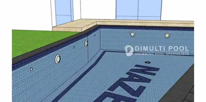 cara menggambar kolam renang