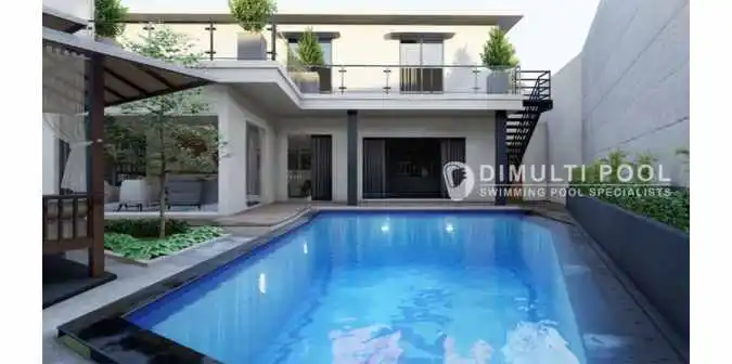 cara menggambar kolam renang