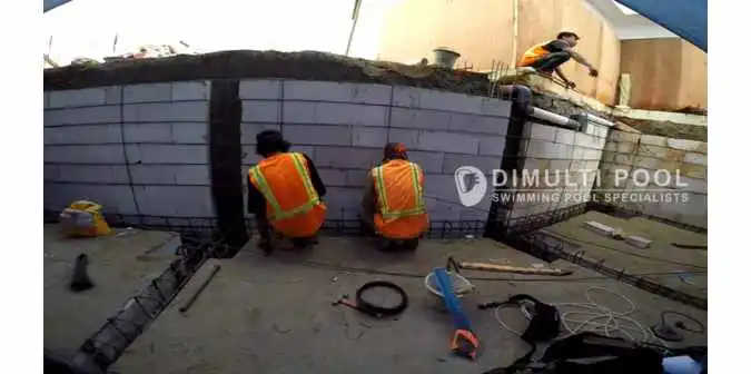 cara menggambar kolam renang