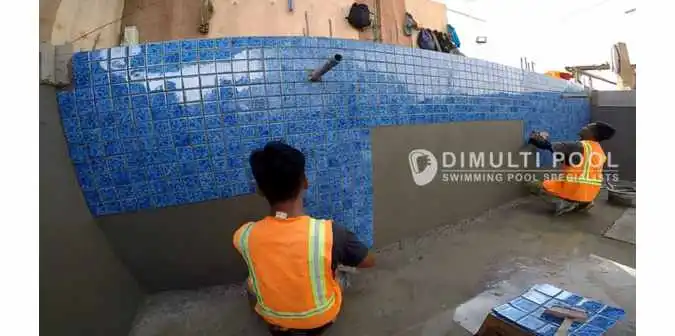 cara menggambar kolam renang