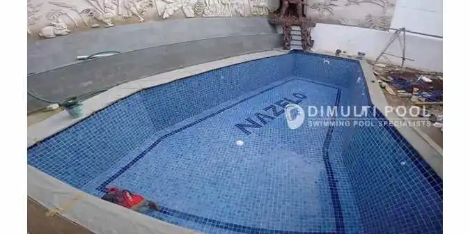 cara menggambar kolam renang