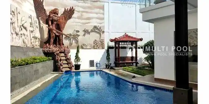 cara menggambar kolam renang