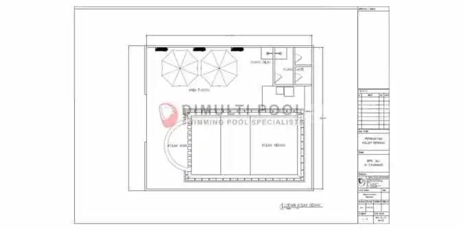 cara menggambar kolam renang