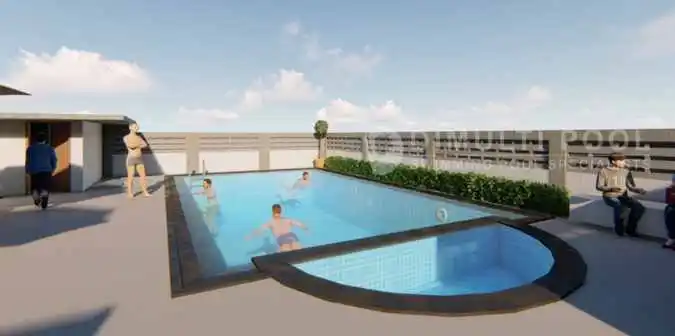 cara menggambar kolam renang