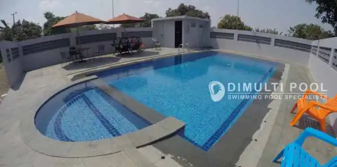 cara menggambar kolam renang