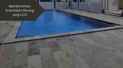 Ilustrasi area kolam renang. Ini cara membersihkan kolam renang licin.