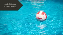 Ilustrasi bola voli di kolam renang. Ini jenis olahraga di kolam renang yang bisa dimainkan.