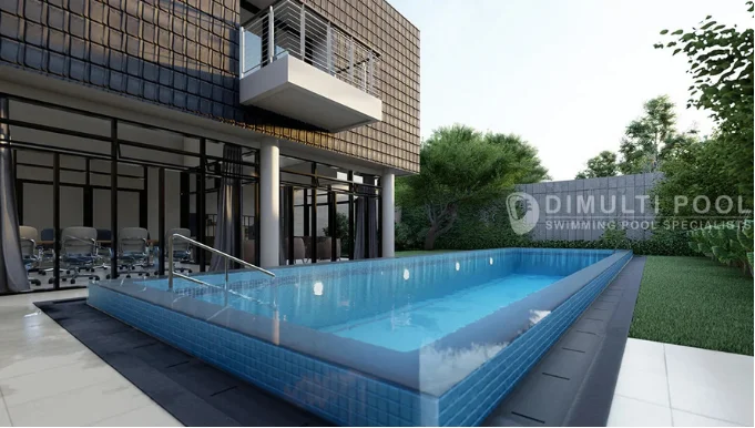Contoh desain kolam infinity pool.