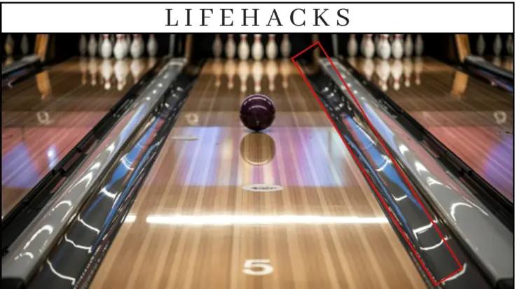 Gutter dalam lintasan bowling.